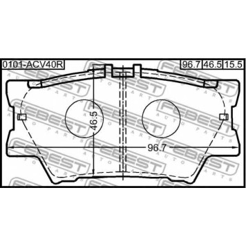 Колодки тормозные дисковые задний для LEXUS ES, HS / TOYOTA AURION, AVALON, CAMRY, HARRIER, MARK X ZiO, MATRIX, RAV 4, SAI, VANGUARD <b>FEBEST 0101-ACV40R</b>-1