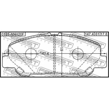 Колодки тормозные дисковые передний для TOYOTA ALPHARD / VELLFIRE(AGH3#, ANH2#, ATH2#, AYH3#, GGH2#, GGH3#), PREVIA(ACR5#, AHR5#, GSR5#) <b>FEBEST 0101-ANH20F</b>-1