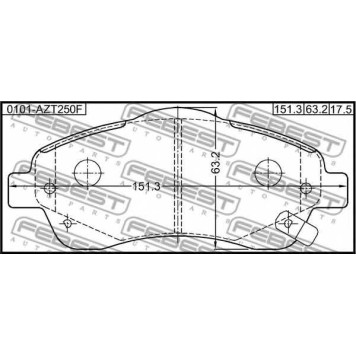 Колодки тормозные дисковые передний <b>FEBEST 0101-AZT250F</b>-1