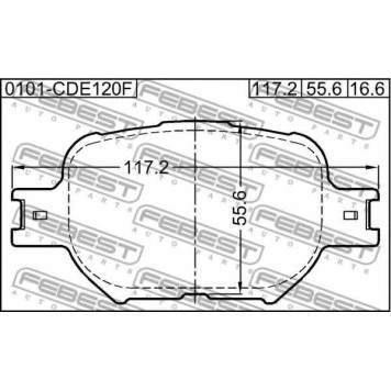 Колодки тормозные дисковые передний для TOYOTA ALLION, ALTEZZA GITA, ALTEZZA, BREVIS, CALDINA, CELICA, COROLLA, CROWN, MARK, OPA, PROGRES, VEROSSA, VISTA, WILL VS <b>FEBEST 0101-CDE120F</b>-1