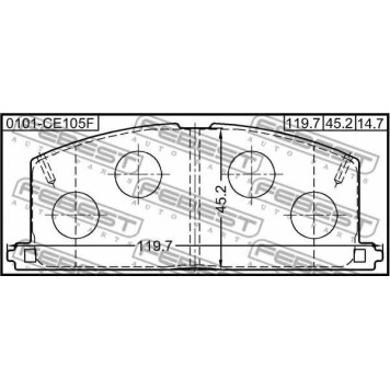 Колодки тормозные дисковые передний для TOYOTA CALDINA, CAMRY, CARINA E, CARINA, CELICA, COROLLA LEVIN, COROLLA, CORONA, MR, PASEO, RAUM, SERA, SPRINTER CARIB, STARLET, TERCEL <b>FEBEST 0101-CE105F</b>-1