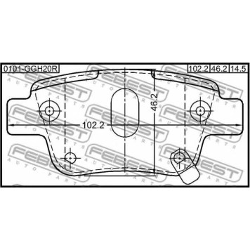 Колодки тормозные дисковые задний для TOYOTA ALPHARD / VELLFIRE(ANH2#,ATH2#,GGH2#), PREVIA(ACR5#,AHR5#,GSR5#) <b>FEBEST 0101-GGH20R</b>-1