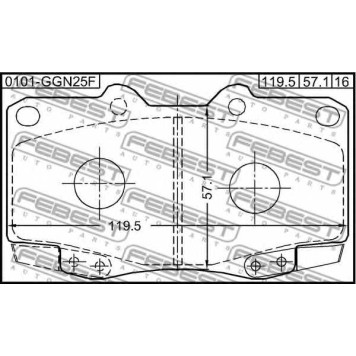 Колодки тормозные дисковые передний для TOYOTA DYNA, FORTUNER, HILUX <b>FEBEST 0101-GGN25F</b>-1