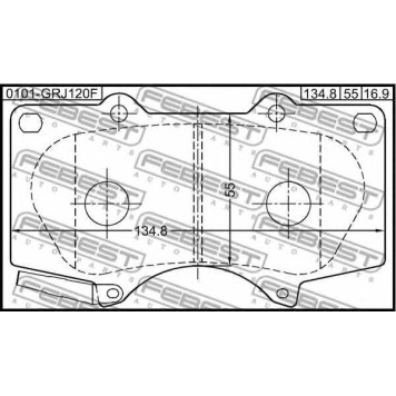 Колодки тормозные дисковые передний для LEXUS GX / MITSUBISHI PAJERO / TOYOTA 4 RUNNER, DYNA, FJ CRUISER, FORTUNER, HILUX, LAND CRUISER 150, LAND CRUISER, SEQUOIA <b>FEBEST 0101-GRJ120F</b>-1