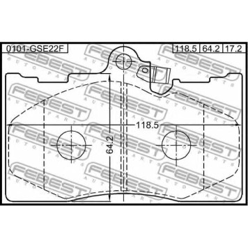 Колодки тормозные дисковые передний для LEXUS GS(GRL1#, GRS19#, GWL1#, GWS19#, URS19#, UZS19#), IS(ALE2#, GSE2#, USE2#) <b>FEBEST 0101-GSE22F</b>-1