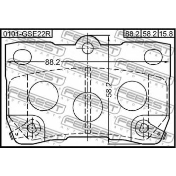 Колодки тормозные дисковые задний для LEXUS GS, IS / TOYOTA CROWN, MARK <b>FEBEST 0101-GSE22R</b>-1