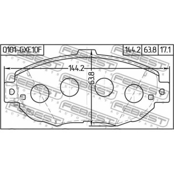 Колодки тормозные дисковые передний для LEXUS GS, IS, SC / TOYOTA ALTEZZA GITA, ALTEZZA, ARISTO, CELSIOR, CROWN, SUPRA, VEROSSA <b>FEBEST 0101-GXE10F</b>-1