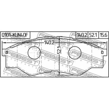Колодки тормозные дисковые передний для TOYOTA DYNA(K, KD#, LY#, TRY2#), HILUX(GGN#, KUN#, KUN1#, LAN#, TGN#, TGN3#), KIJANG INNOVA(#KUN4#, #TGN4#) <b>FEBEST 0101-KUN40F</b>-1