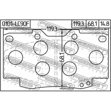 Колодки тормозные дисковые передний для TOYOTA 4 RUNNER, HILUX, LAND CRUISER 90, LAND CRUISER <b>FEBEST 0101-LC90F</b>-1