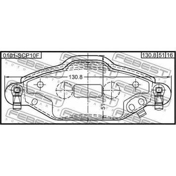 Колодки тормозные дисковые передний для TOYOTA YARIS(NCP1#,NLP1#,SCP1#) <b>FEBEST 0101-SCP10F</b>-1