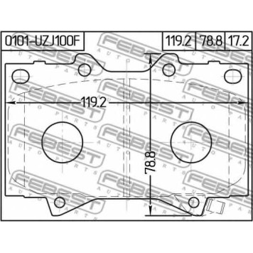 Колодки тормозные дисковые передний для LEXUS LX(UZJ100) / TOYOTA LAND CRUISER 100(FZJ1#, UZJ1#), LAND CRUISER(BJ7#, HZJ7#, KZJ7#, LJ7#, PZJ7#, RJ7#) <b>FEBEST 0101-UZJ100F</b>-1