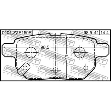 Колодки тормозные дисковые задний для TOYOTA AURIS, COROLLA RUMION, COROLLA, MATRIX, PRIUS, RACTIS, URBAN CRUISER, VERSO S, VIOS/YARIS, YARIS <b>FEBEST 0101-ZZE150R</b>-1