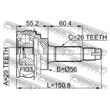 Шарнир приводного вала FEBEST 0110-008-1