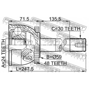 Шарнир приводного вала FEBEST 0110-015A48-1
