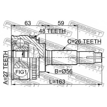 Шарнир приводного вала FEBEST 0110-018A48-1
