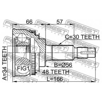 Шарнир приводного вала FEBEST 0110-028A48-1