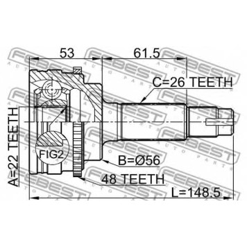 Шарнир приводного вала FEBEST 0110-036A48-1