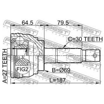Шарнир приводного вала FEBEST 0110-038-1