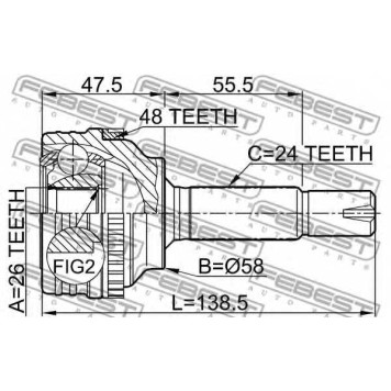 Шарнир приводного вала FEBEST 0110-040A48-1