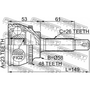 Шарнир приводного вала FEBEST 0110-054A48-1