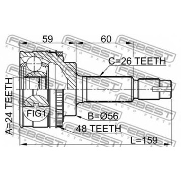 Шарнир приводного вала FEBEST 0110-056A48-1