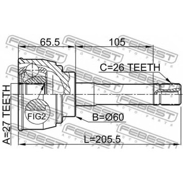 Шарнир приводного вала FEBEST 0110-059-1