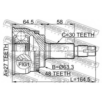 Шарнир приводного вала FEBEST 0110-060A48-1