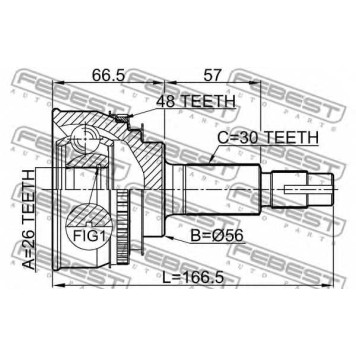 Шарнир приводного вала FEBEST 0110-069A48-1