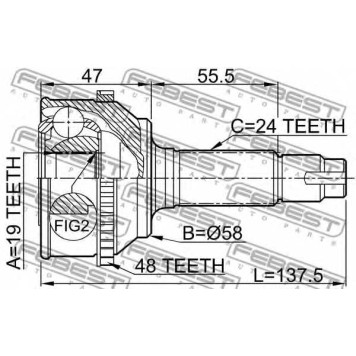 Шарнир приводного вала FEBEST 0110-073A48-1