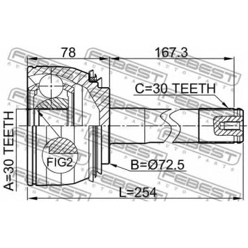 Шарнир приводного вала FEBEST 0110-074-1
