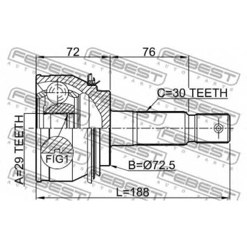 Шарнир приводного вала FEBEST 0110-080-1