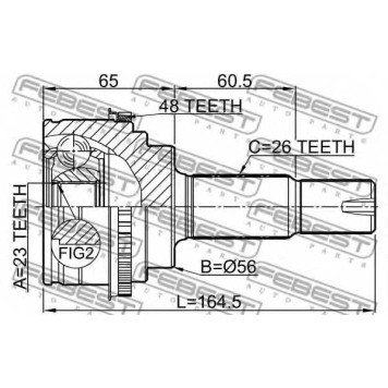 Шарнир приводного вала FEBEST 0110-ACU35A48R-1