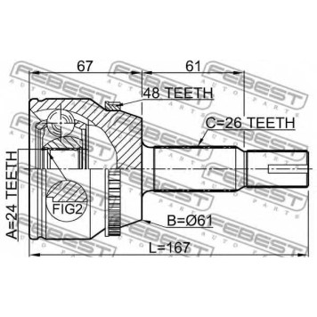 Шарнир приводного вала FEBEST 0110-ACV30A48-1