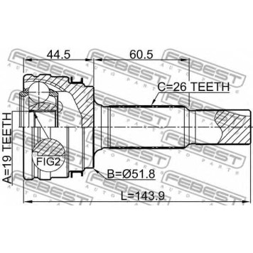 Шарнир приводного вала FEBEST 0110-ALA49R-1
