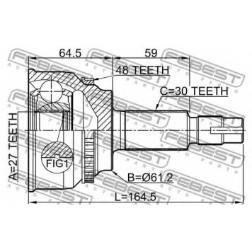 Шарнир приводного вала FEBEST 0110-AVV50A48-1