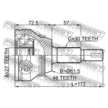 Шарнир приводного вала FEBEST 0110-GSL20A48-1