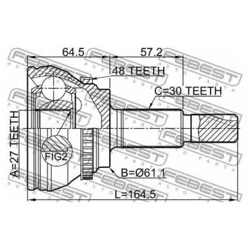 Шарнир приводного вала FEBEST 0110-GSU45A48-1