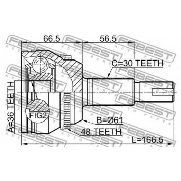 Шарнир приводного вала FEBEST 0110-GSX30A48-1