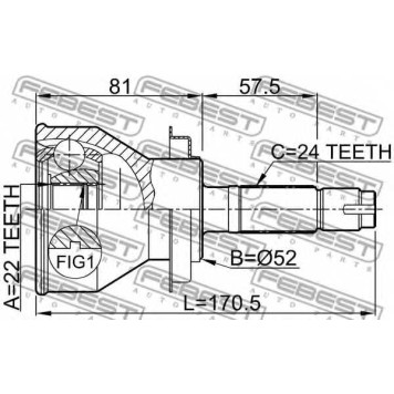 Шарнир приводного вала FEBEST 0110-J210-1
