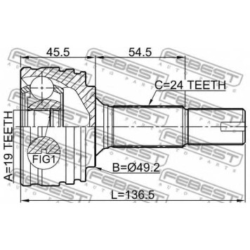 Шарнир приводного вала FEBEST 0110-KGB10-1