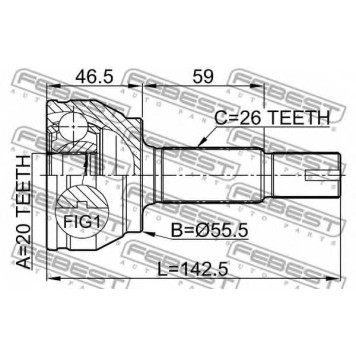 Шарнир приводного вала FEBEST 0110-KSP90-1