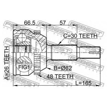 Шарнир приводного вала FEBEST 0110-MCV30A48-1