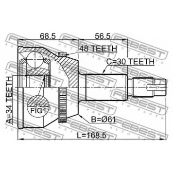 Шарнир приводного вала FEBEST 0110-MHU38A48-1