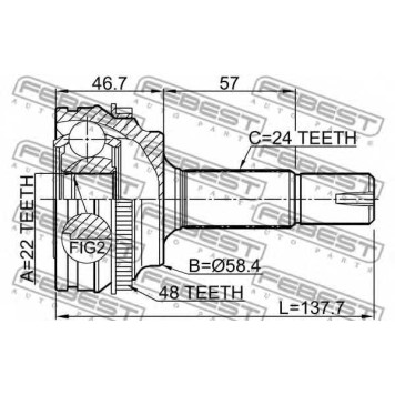 Шарнир приводного вала FEBEST 0110-NCP10A48-1