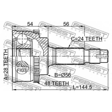 Шарнир приводного вала FEBEST 0110-NLP10A48-1