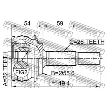 Шарнир приводного вала FEBEST 0110-SCP90-1