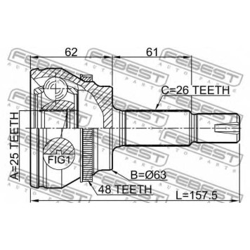 Шарнир приводного вала FEBEST 0110-ZNRA48-1