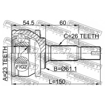 Шарнир приводного вала FEBEST 0110-ZZE150-1