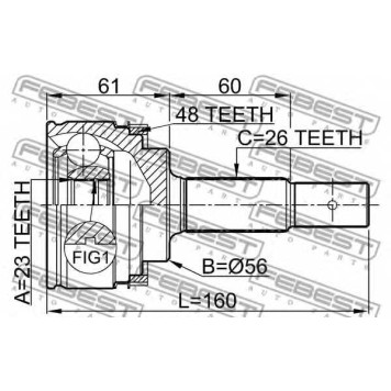 Шарнир приводного вала FEBEST 0110-ZZT220A48-1