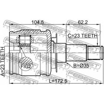 Шарнир приводного вала FEBEST 0111-ACU35R-1
